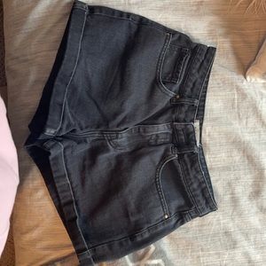 black jean shorts